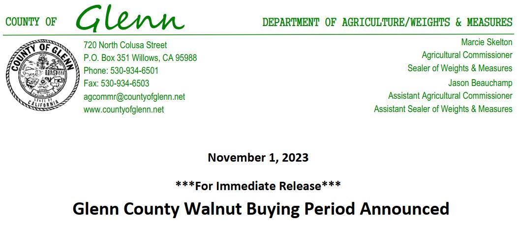 Walnut Buying Period Announced