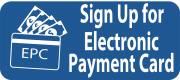 Button with link to sign up for Way2Go EPC Card