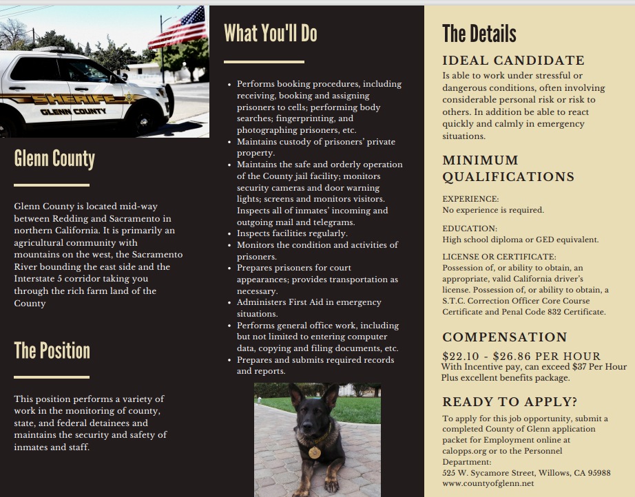 Correctional Deputy Hiring brochure pg 2